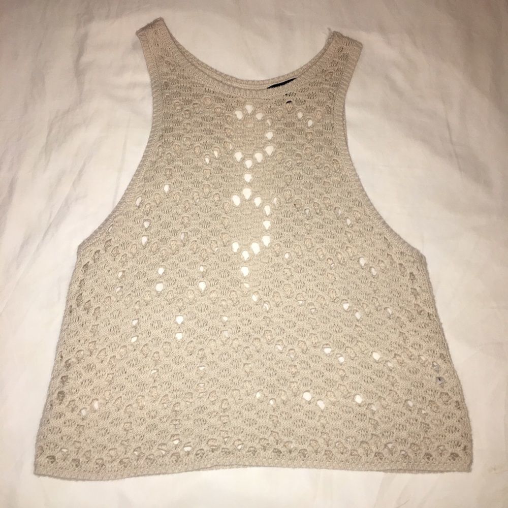 Beige Crochet Tank - Picture 3 of 5